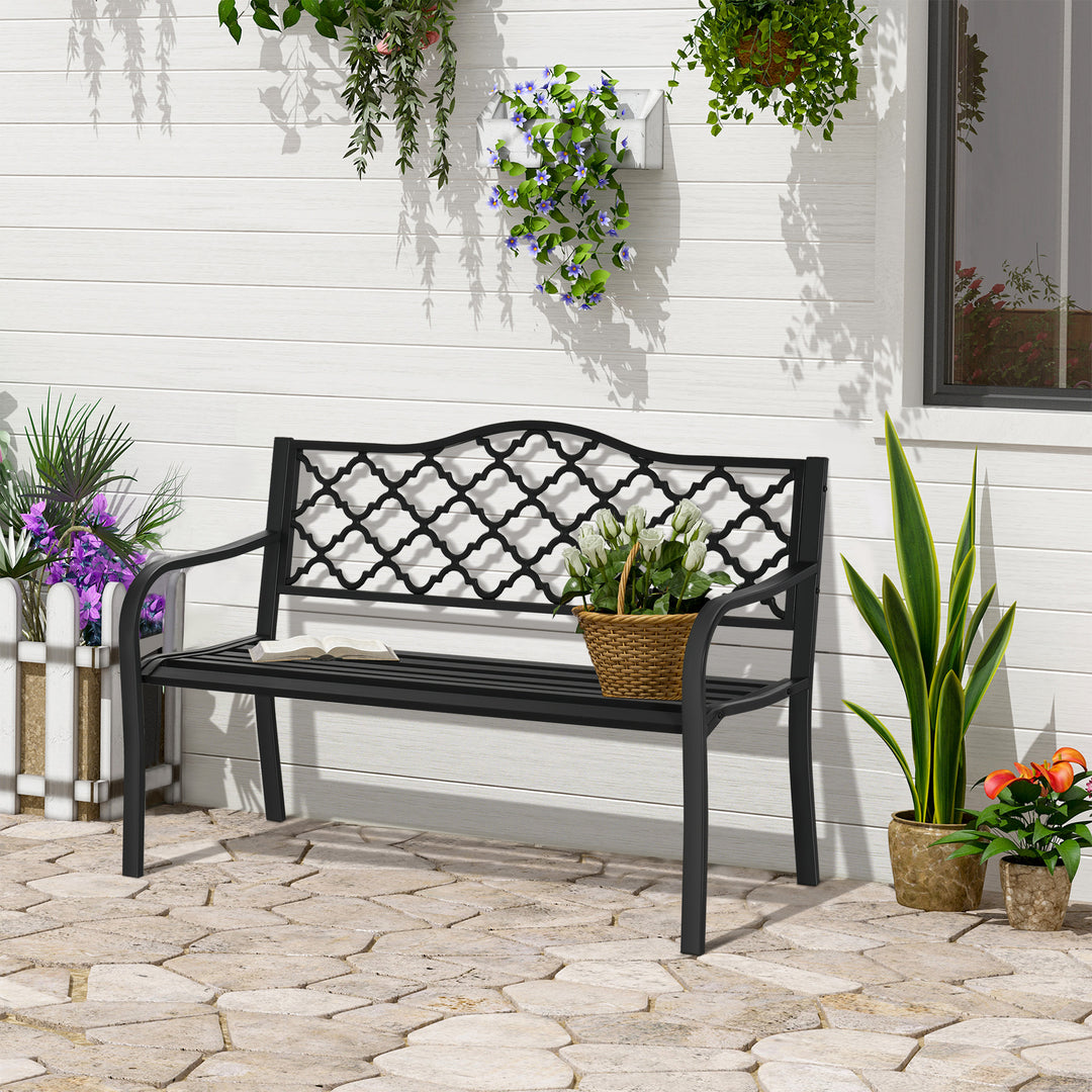 MCL 2-Seater Garden Bench Antique Loveseat for Yard, Lawn, Porch, Patio, Steel