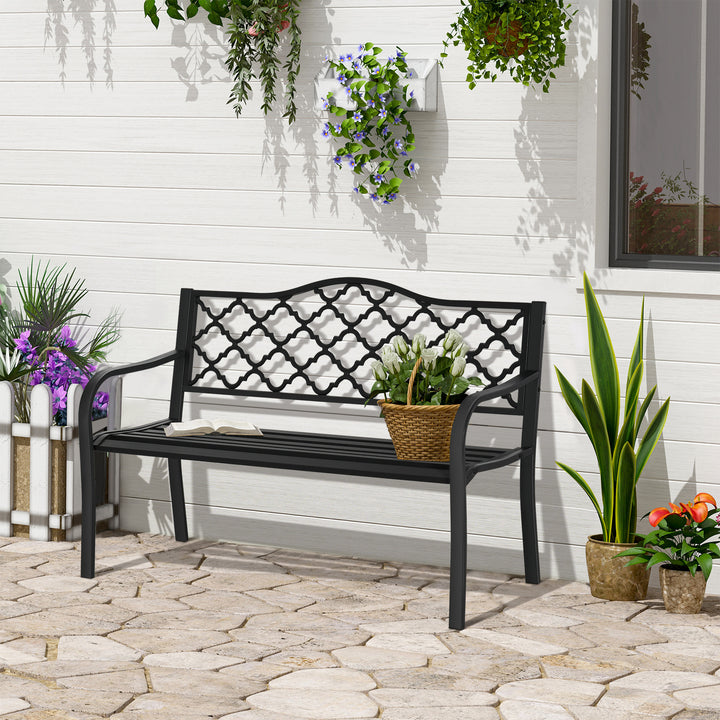 MCL 2-Seater Garden Bench Antique Loveseat for Yard, Lawn, Porch, Patio, Steel