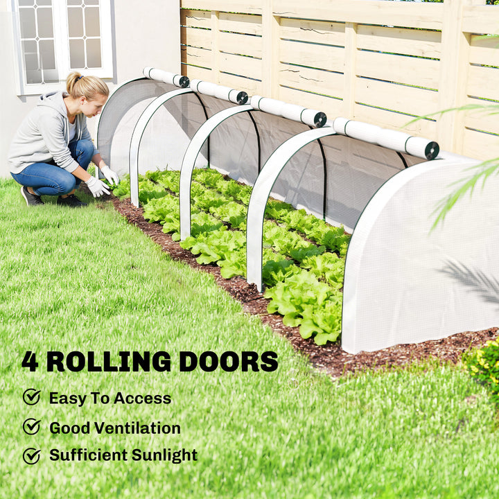 395 x 100 cm Low Tunnel Greenhouse - White