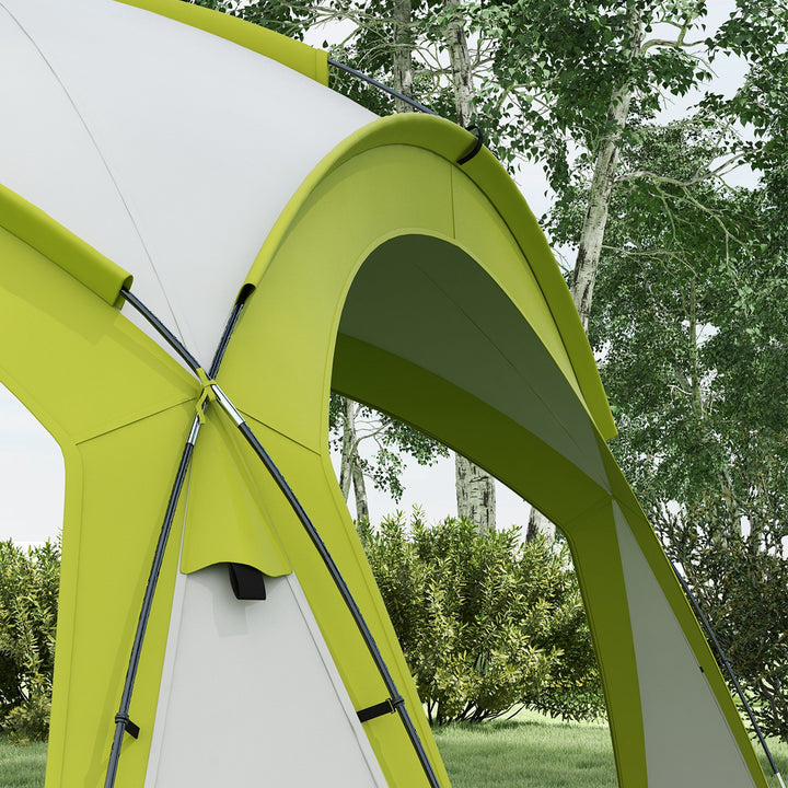 3.5 x 3.5M Camping Gazebo, Outdoor Event Shelter Dome Tent Garden Sun Shelter Patio Spire Arc Pavilion Camp Sun Shade Tent for 6-8 Person, Green