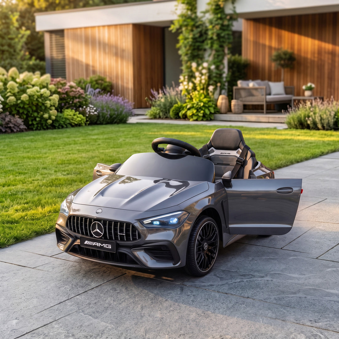 Licensed Mercedes AMG Kids Electric Car, 12V Ride On Car with Dual Mot