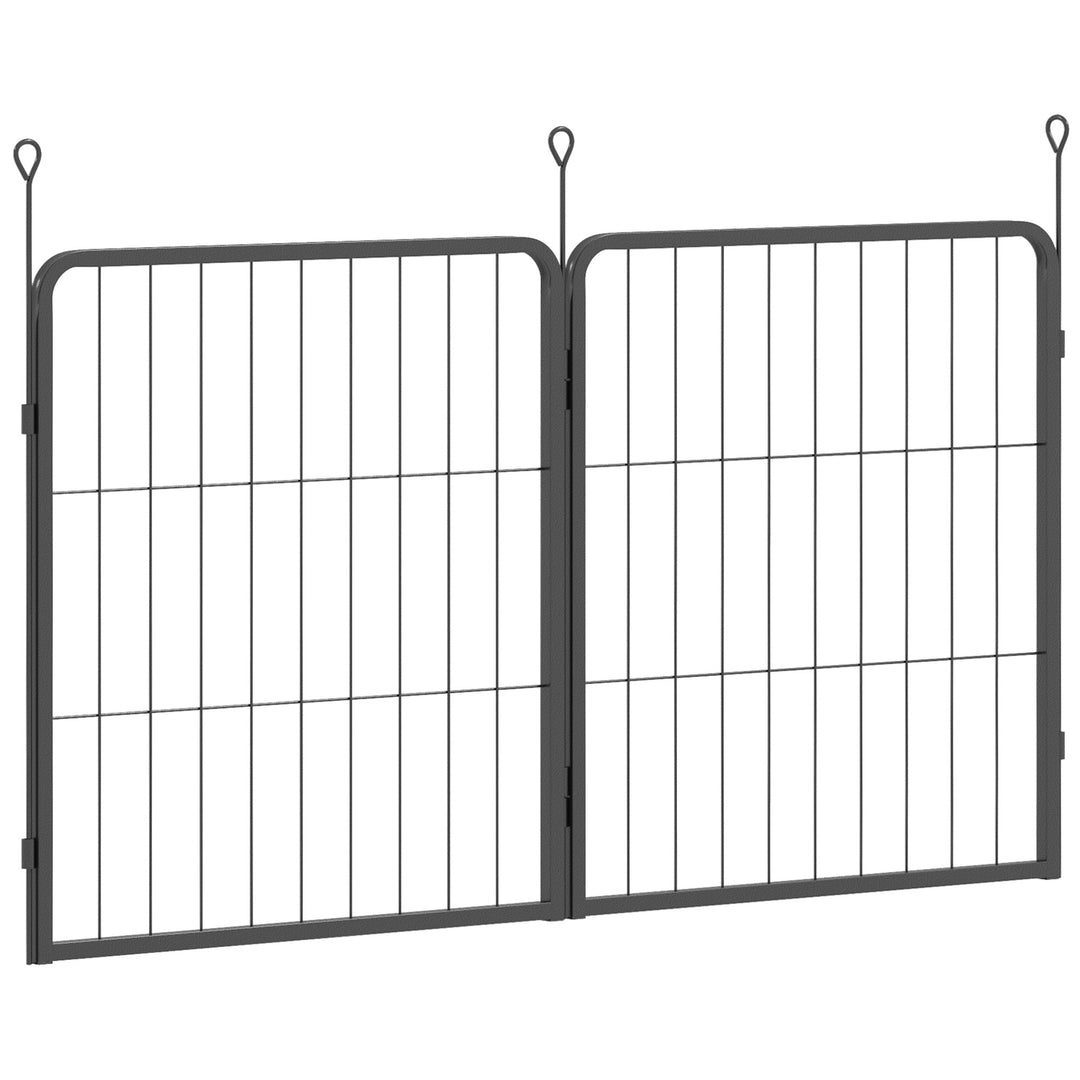 Two-Piece Dog Pen Expansion Pack for Small Dogs, 60cm Tall Animal Pen with Three Connecting Stakes