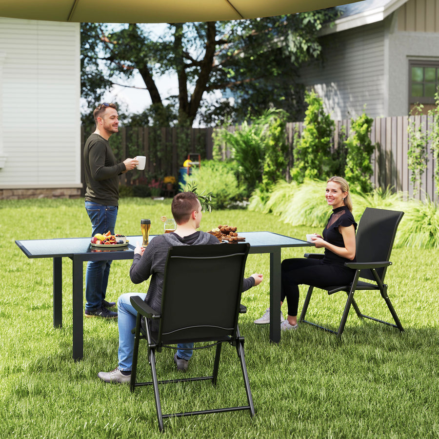 Set of Two Folding Outdoor Chairs - Black