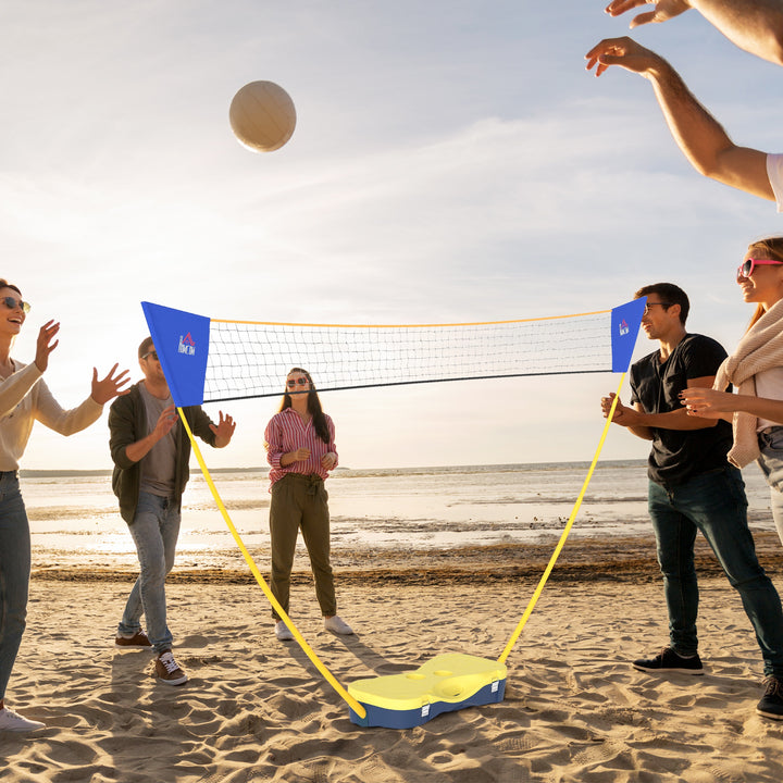 MCL 2.8m Portable Folding Badminton Net Set with 4 Badminton Rackets and 2 Nylon Shuttlecocks, for Adults Kids Indoor Outdoor Exercise Training