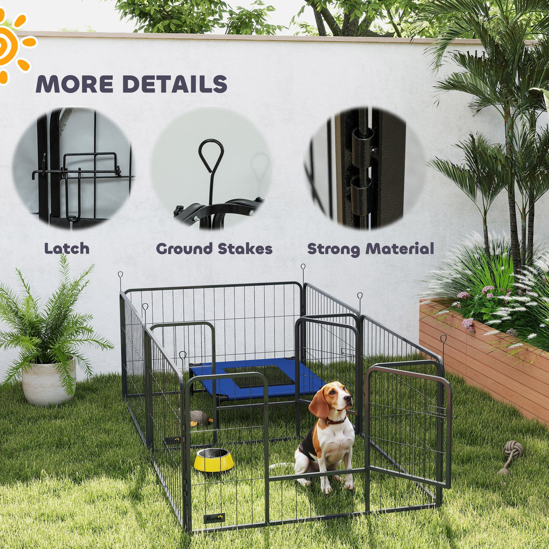 Seven-Panel Dog Whelping Box, Dog Playpen with Washable Whelping Pads, Wind-Resistant Fabric, for Small and Medium Dogs