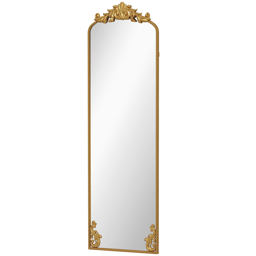 Full Length Mirror, 50 x 160 cm Floor Mirror with Baroque Metal Frame 