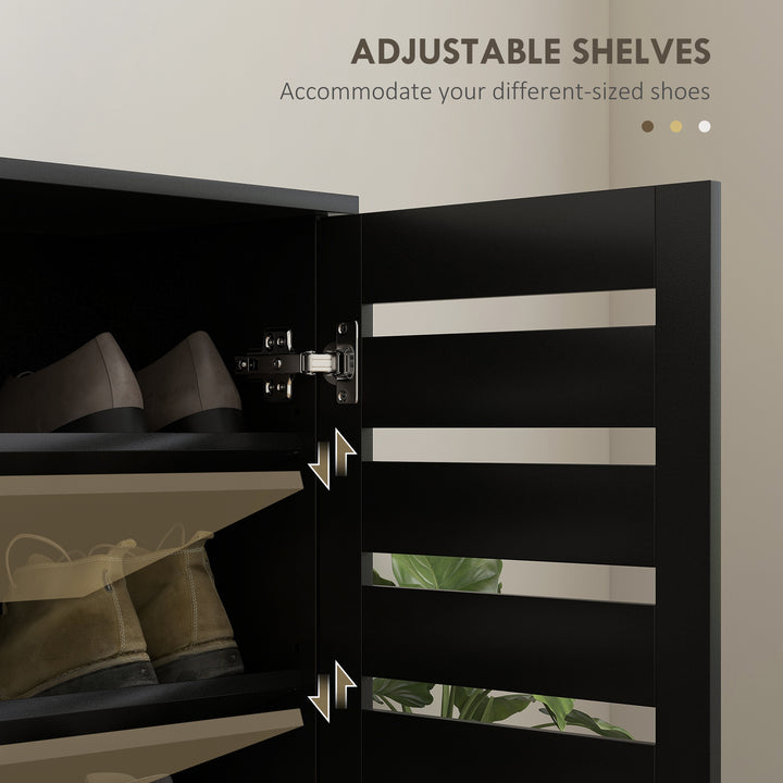 Narrow Shoe Cabinet for Entryway, 5-Tier Slim Shoe Storage Cabinet wit