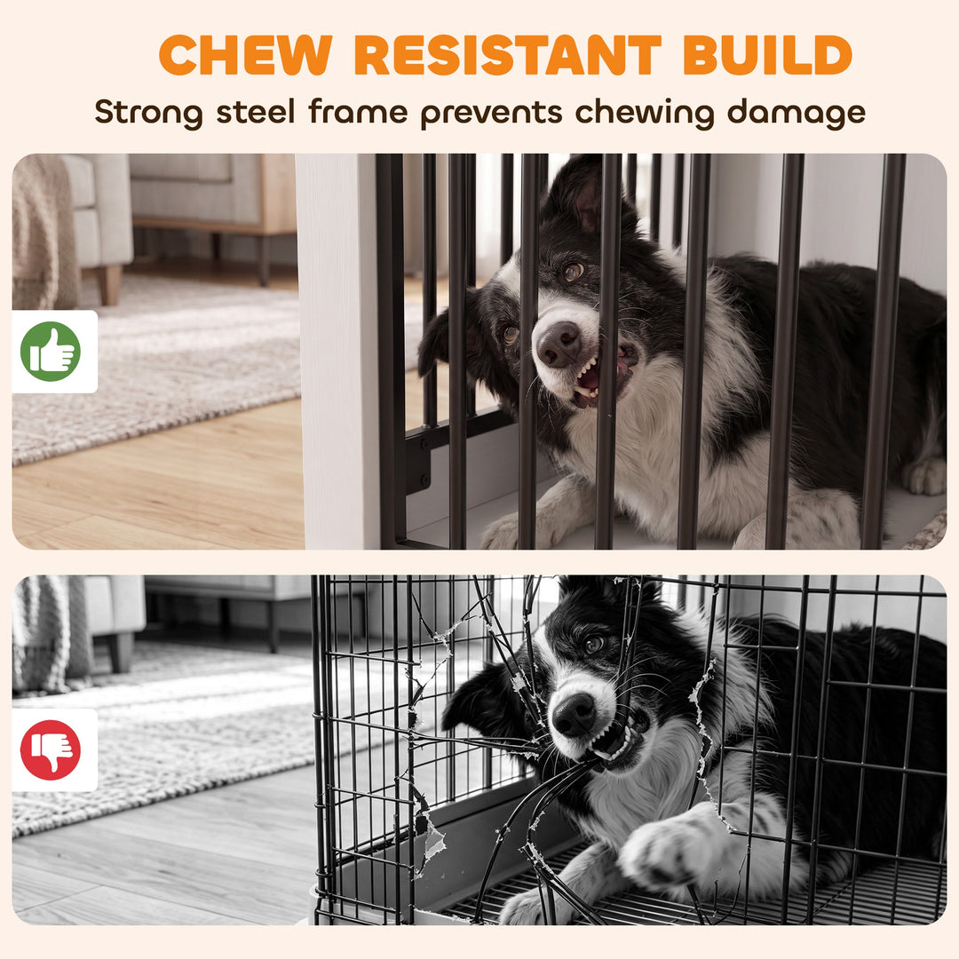 80 cm Dog Crate Furniture with Sliding Barn Door for Medium Dogs - view 6