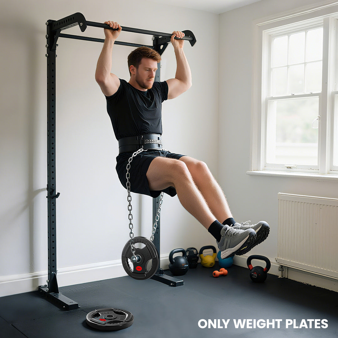 MCL Olympic Weight Plates, 2"/5cm Weight Disc Pair with Tri-Grips, 2 x 15kg Dumbbell Plates for Weightlifting and Strength Training Home Gym Fitness Workout, Black