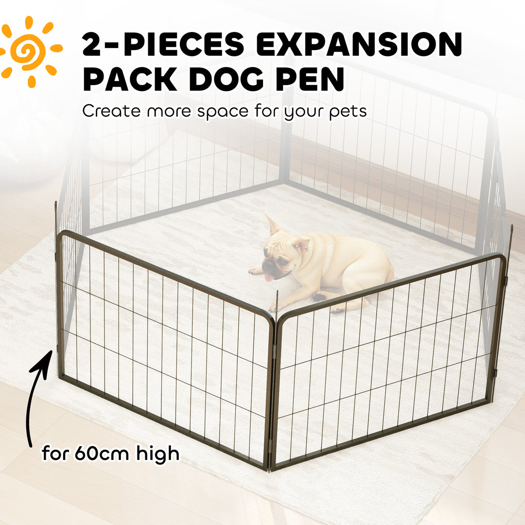 2 Piece Dog Pen Expansion Pack for 60cm High Pet Playpen with 3 Stakes, for Small Dogs