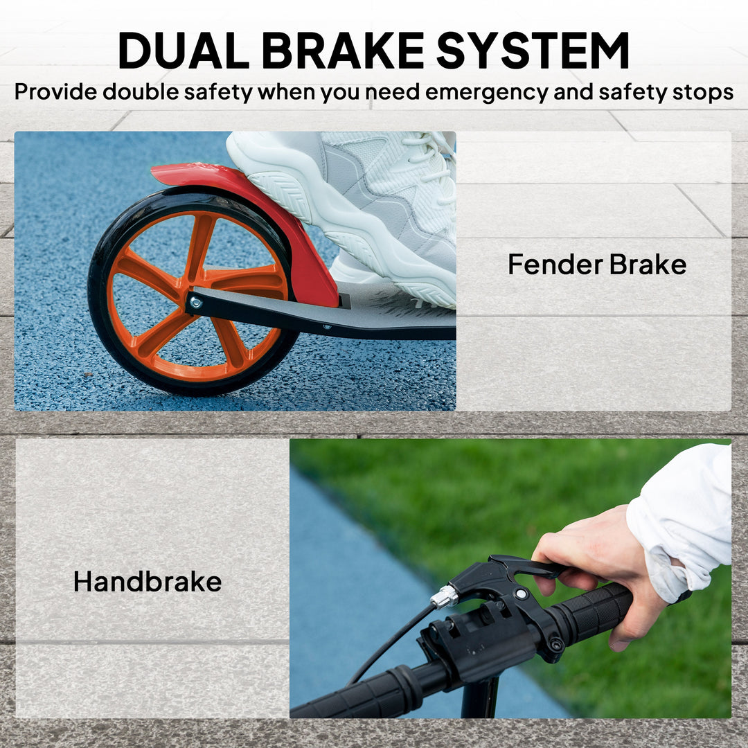 One-click Folding Kick Scooter for 14+ w/ Adjustable Handlebar, Push S