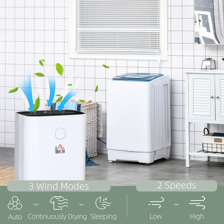 HOMCOM 20L/Day 4000ML Portable Quiet Dehumidifier for Home Laundry Room Bedroom Basement, Electric Moisture Air De-Humidifier with 3 Modes