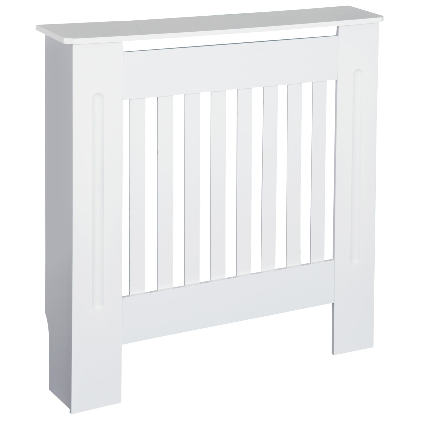 Slatted Radiator Cover Painted Cabinet MDF Lined Grill in White (78L x 19W x 81H cm)