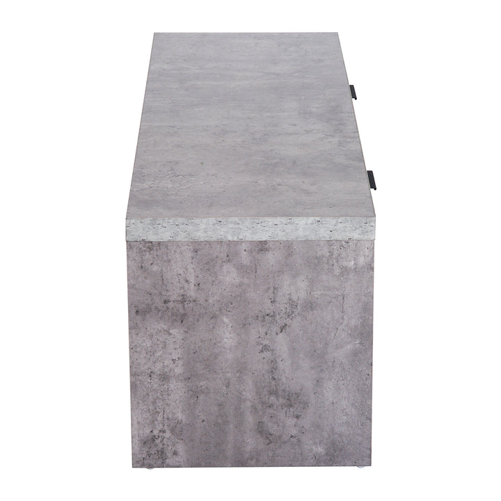 MCL TV Stand for TV up to 55", 2 Doors TV Cabinet with Open Shelves, TV Unit TV Table for Living Room Bedroom Entertainment Room, 120L x 40W x 44H, Grey