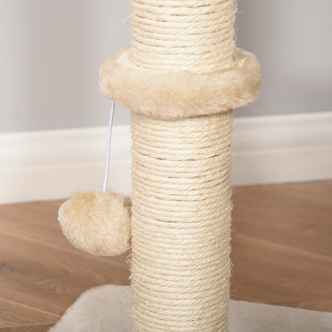 MCL Cat Tree for Indoor Cats 100cm Kitten Climbing Tower Activity Center with Sisal Scratching Post Condo Perch Hanging Balls Teasing Rope Toy Cushion