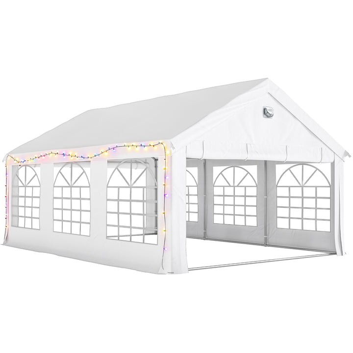 6 x 4 m Party Tent, Heavy Duty Gazebo Canopy with Windows, Outdoor Par