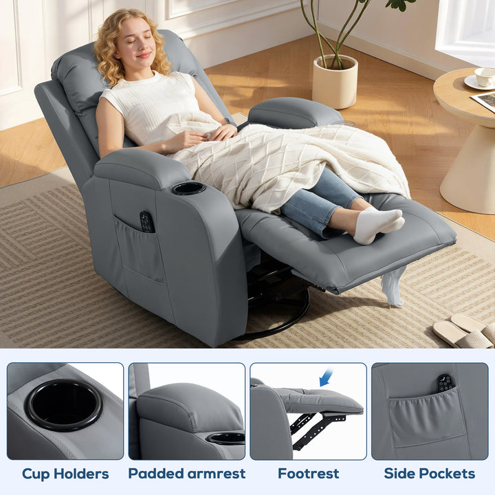 Massage Recliner Armchair, PU Leather Recliner Chair