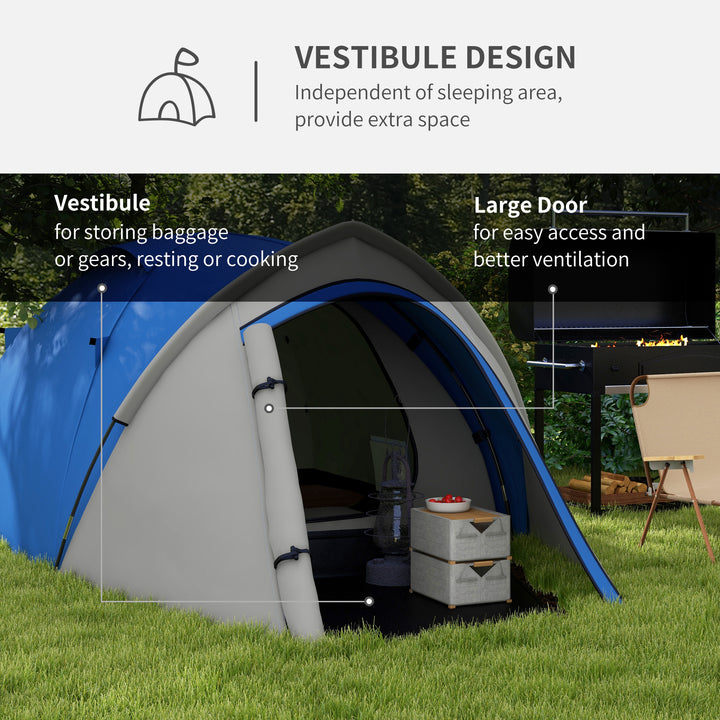 Two-Man Dome Tent, with Front Vestibule - Blue/Grey