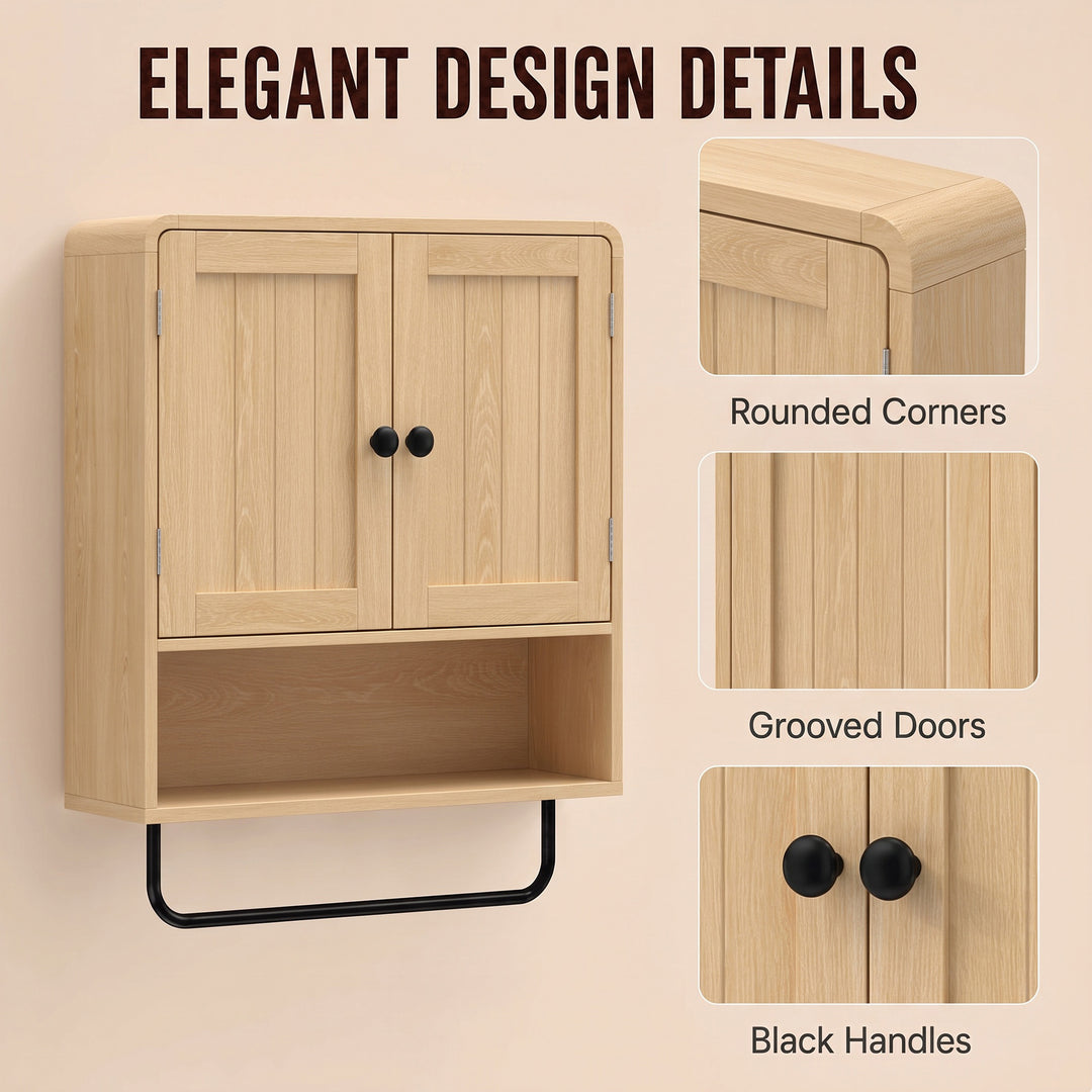 Bathroom Cabinet Wall Mounted, Bathroom Wall Cabinet with 2 Doors, Adj