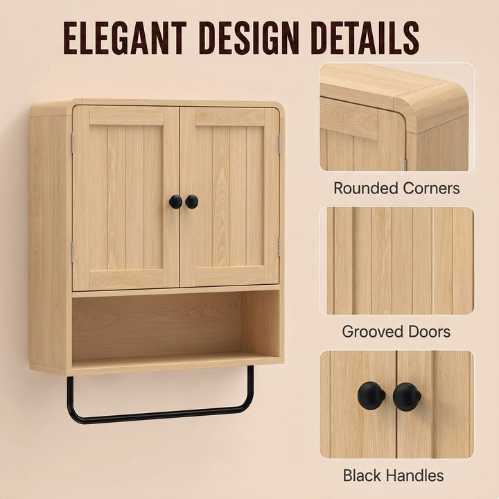 Bathroom Cabinet Wall Mounted, Bathroom Wall Cabinet with 2 Doors, Adj