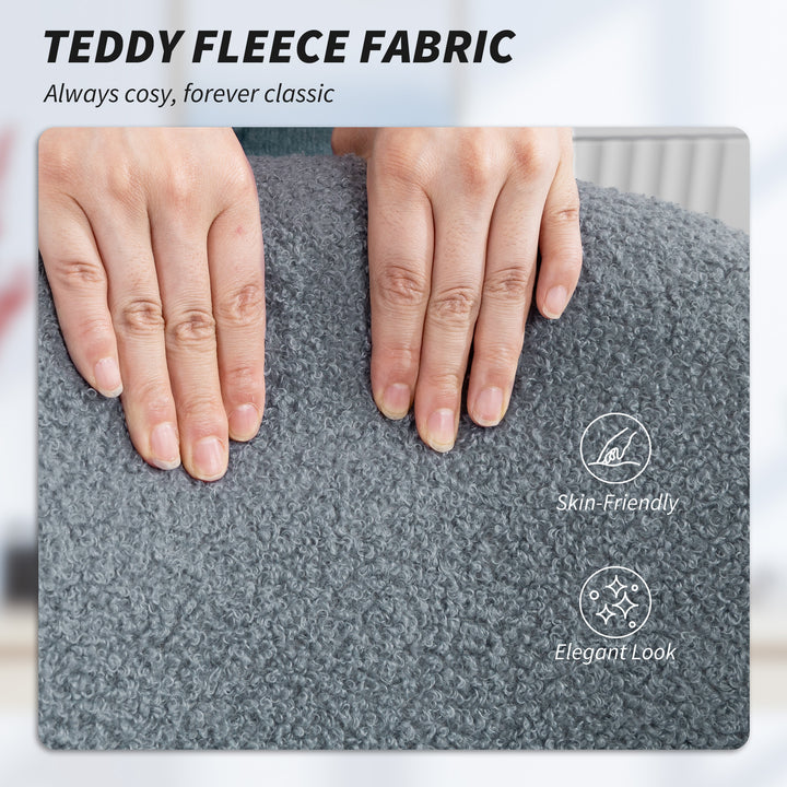 Teddy Fleece Office Chair with Wheels