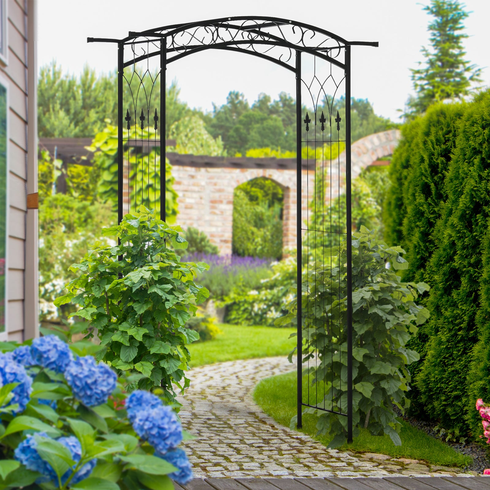 211cm Height Metal Garden Arch Arbor for Wedding Decor for Climbing Pl