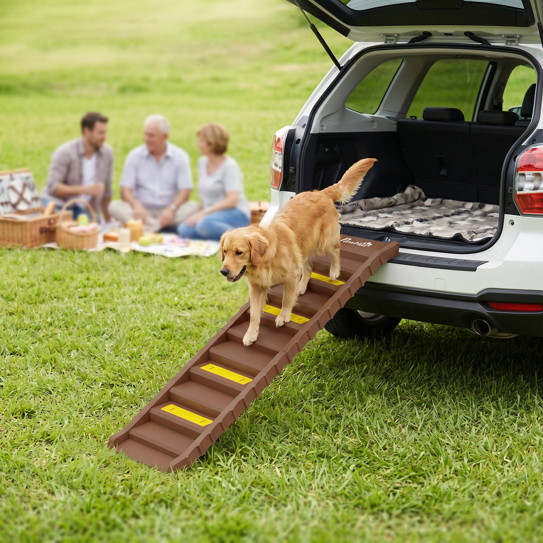 Dog Car Ramp with Anti-Slip Steps, 10-Steps Pet Stairs for Pets to Acc