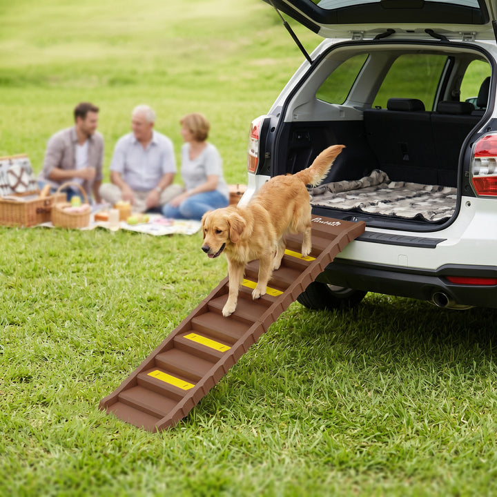 Dog Car Ramp with Anti-Slip Steps, 10-Steps Pet Stairs for Pets to Acc