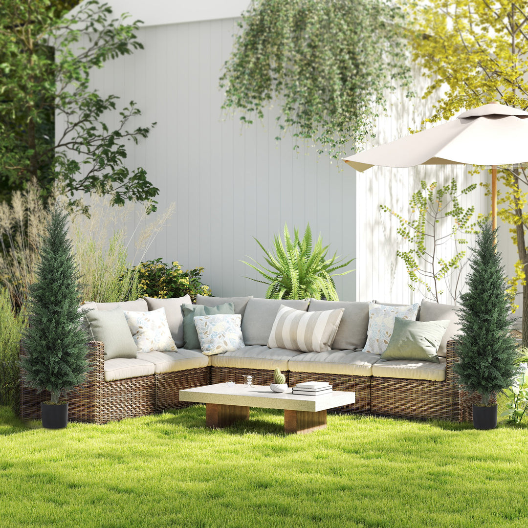 Set of Two Artificial Cypress Trees - Green