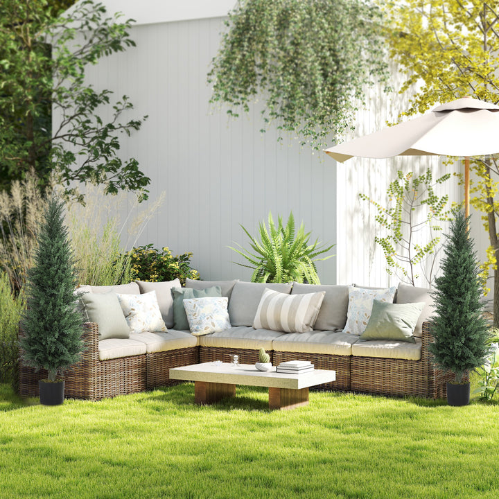 Set of Two Artificial Cypress Trees - Green