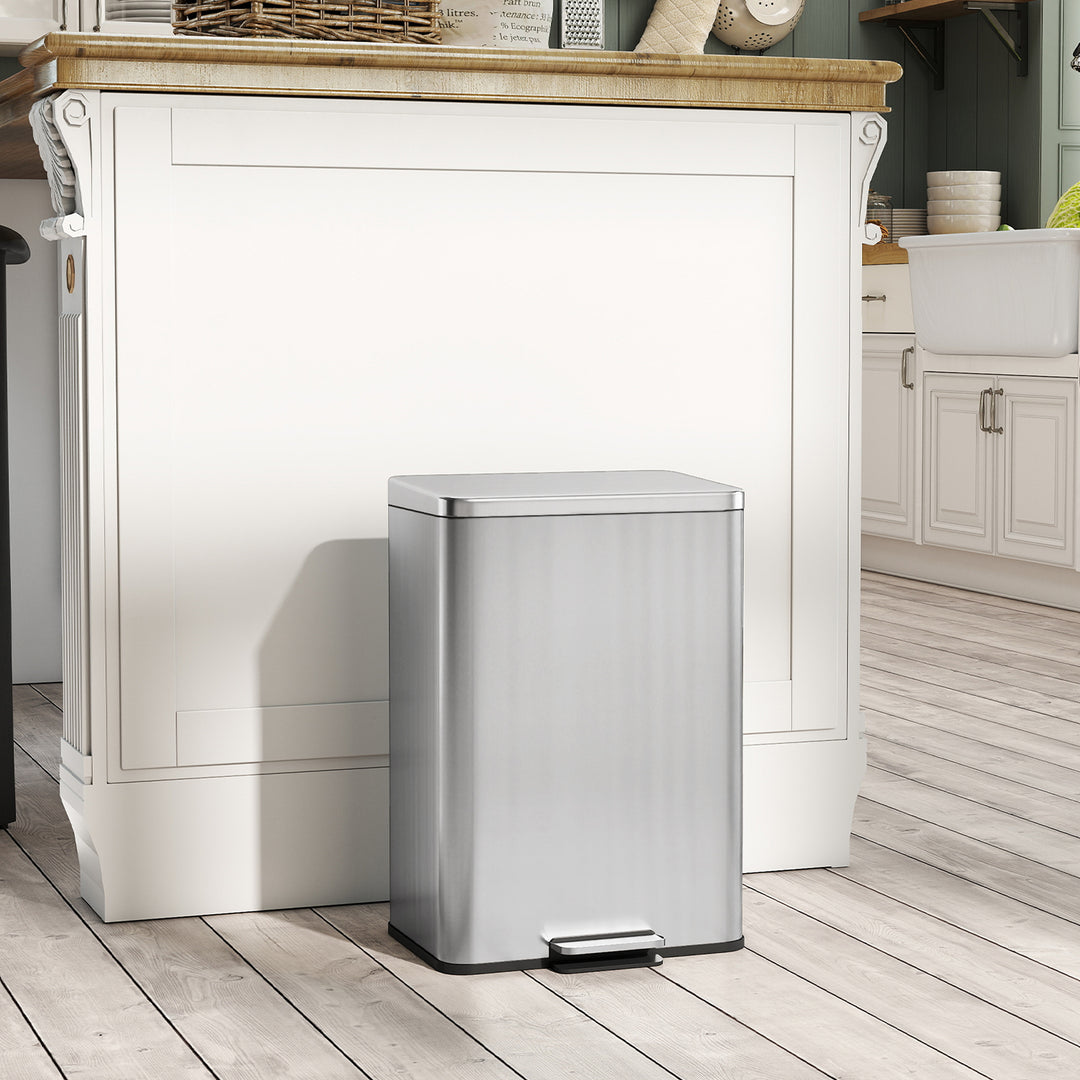 20L Kitchen Bin with Soft-Close Lid and Stay-Open Function, Stainless 