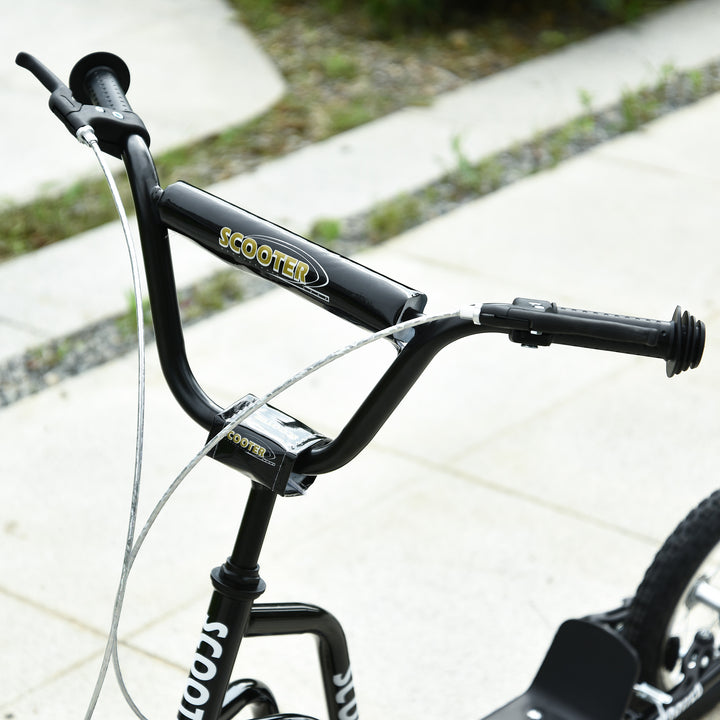 MCL Teen Kick Scooter with Adjustable Handlebar, Inflatable Wheels, Two Brakes, Black