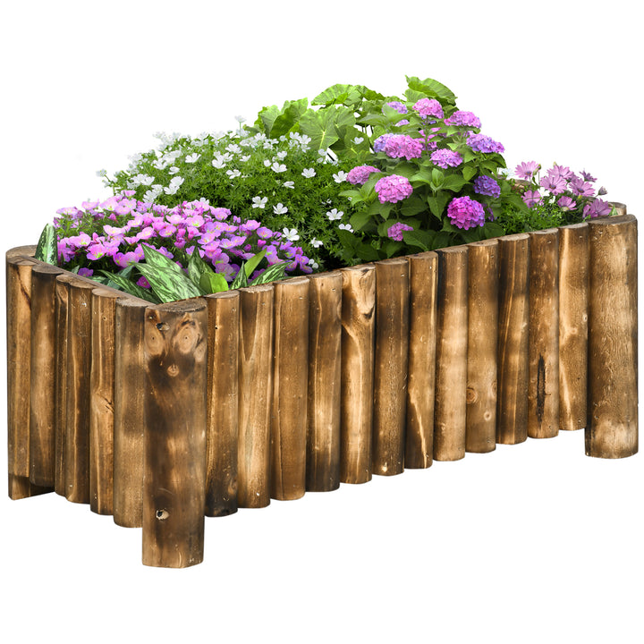 MCL 52L Raised Flower Bed Wooden Rectangular Planter Container Box Herb Pot Flower Pot 78L x 35W x 30H (cm)