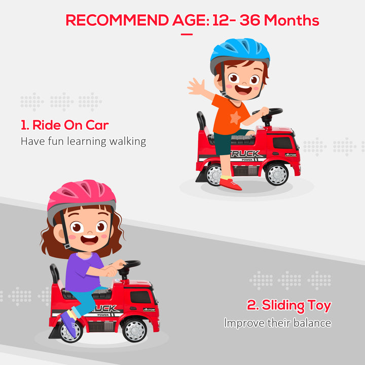 MCL Compatible Kids Ride On Car Truck Mercedes Benz Licensed Toddler Foot To Floor Slider w/Under Seat Storage for 12 - 36 Months Red