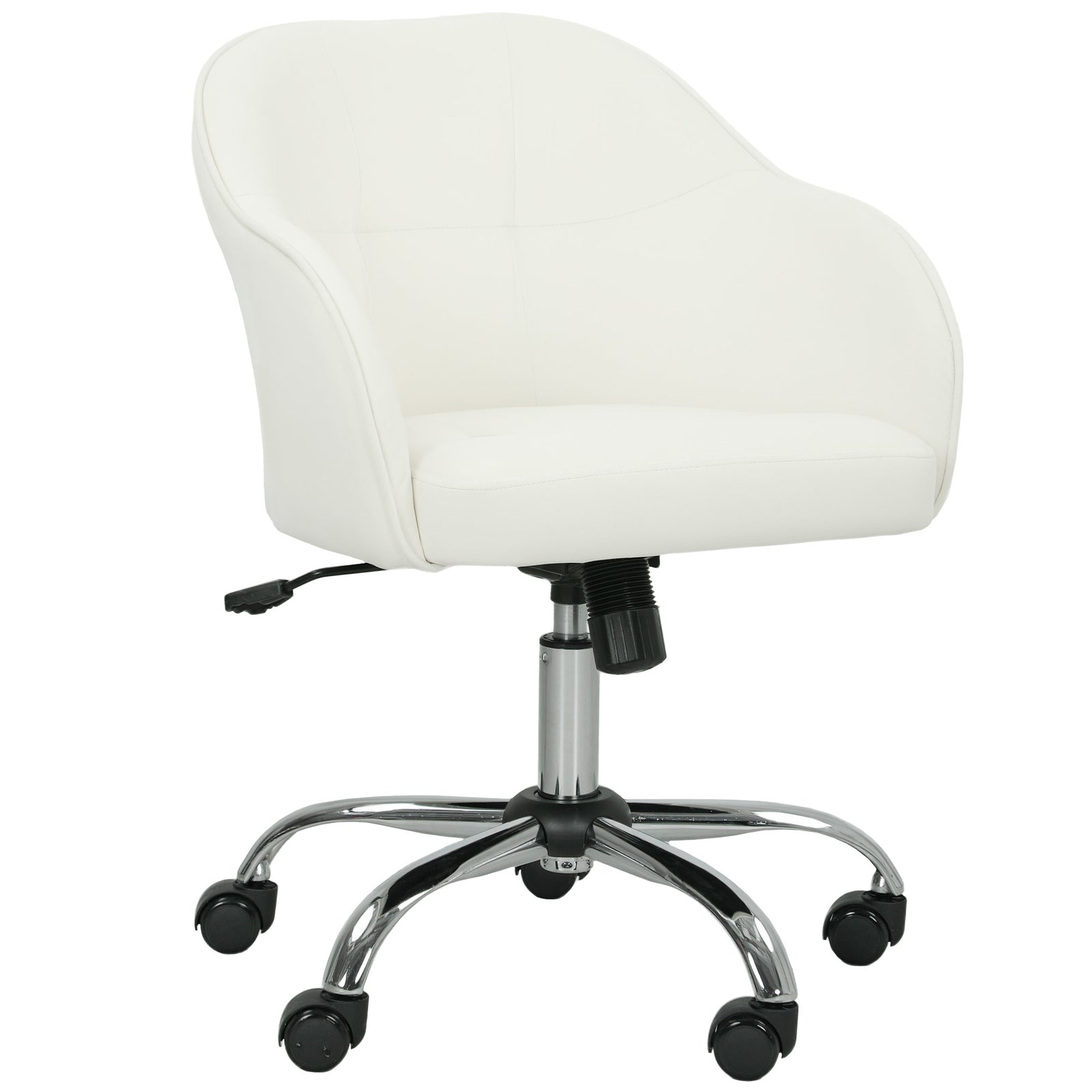 46-56 cm Velvet-feel Office Chair - Cream