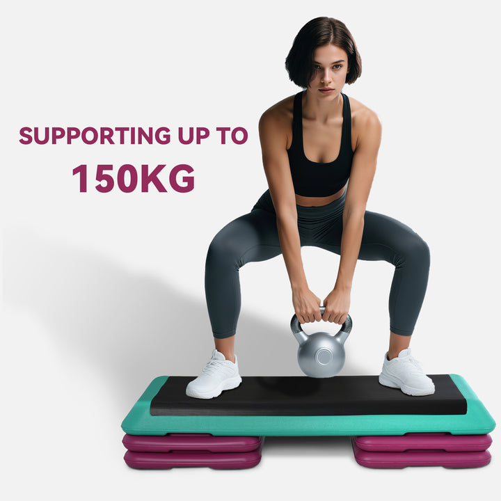 3-Level Aerobic Step 10/15/20cm Steppers for Exercise Workout w/ Non-Slip Top Compact Stepper Home Office Indoor Outdoor Fitness Equipment