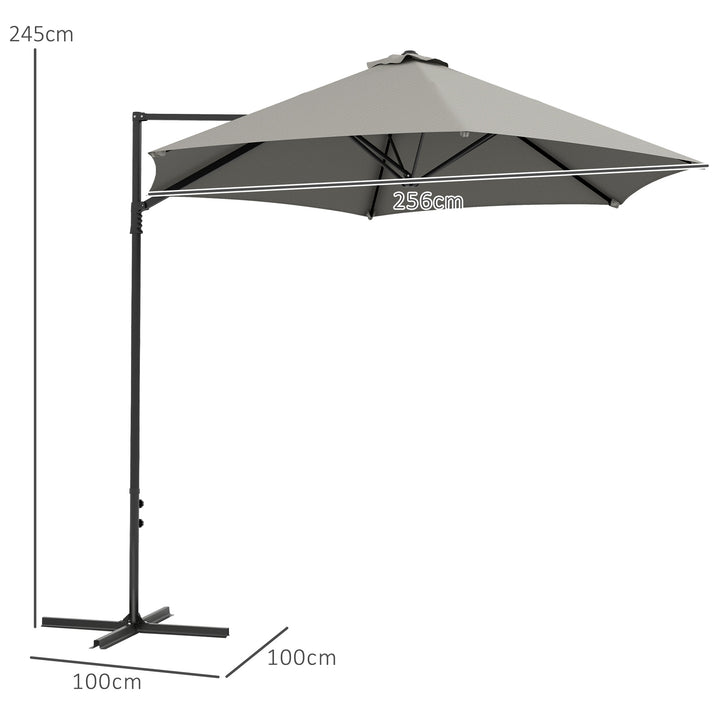 2.5m Rotating Cantilever Parasol - Light Grey