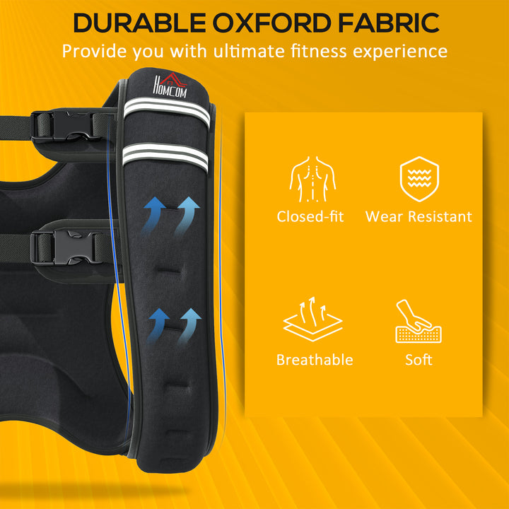 10KG Weighted Vest, Running Weight Vest with Adjustable Straps, Convenient Pocket and Reflective Strips, for Men and Women Cardio Exercise Strength Training Workout