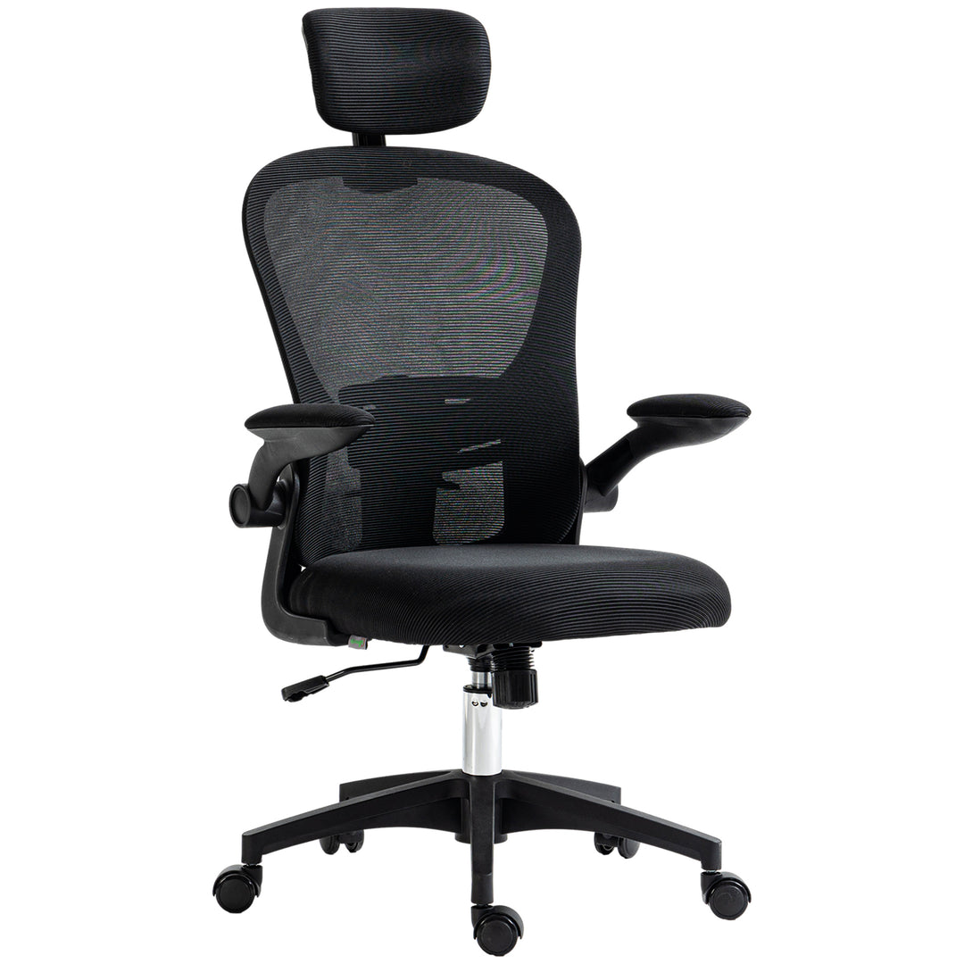 Multi-Adjustable Office Chair, with Lumbar Support, Headrest and Mesh Back - Black