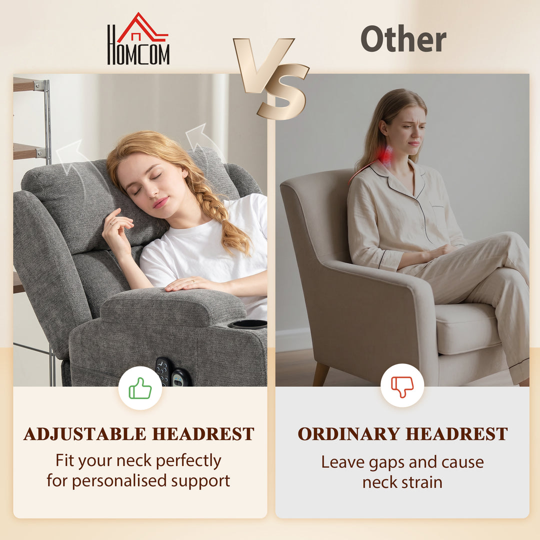 Power Lift Recliner Chair with Vibration Massage and Heat, Chenille Ri