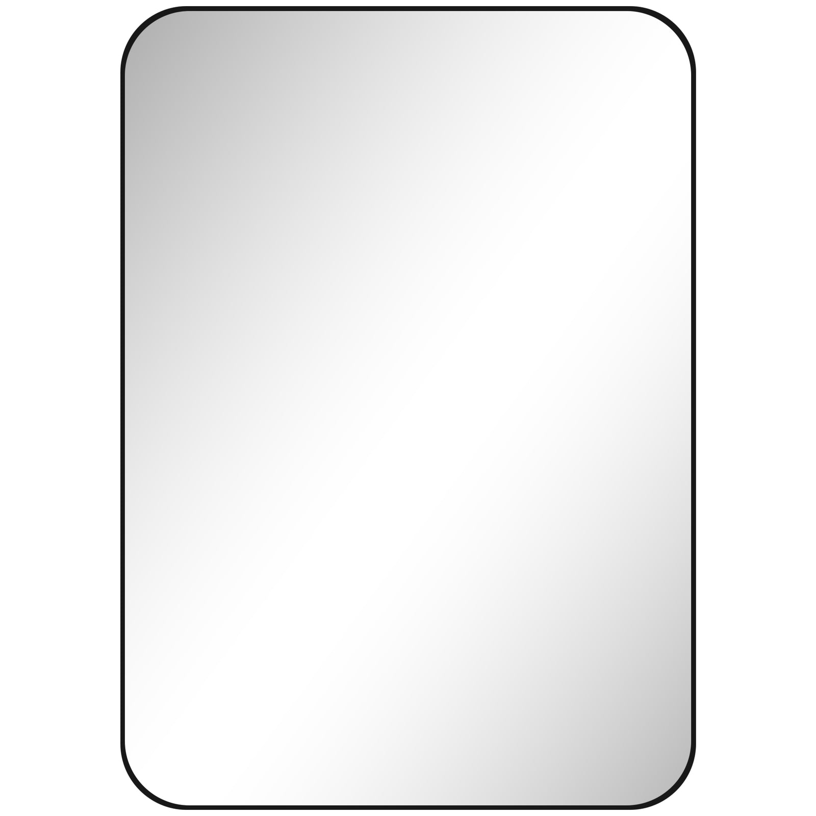 70 x 50cm Curved Bathroom Mirror - Black