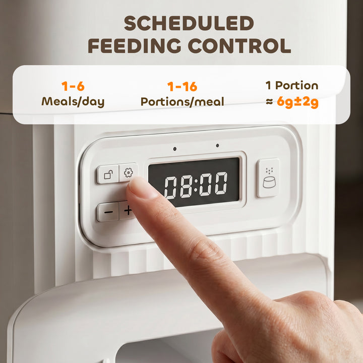 Automatic Cat Feeder Timed Portion Control Pet Food Dispenser with 2 S