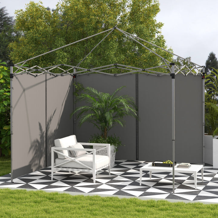 Outsunny Gazebo Side Panels, 2 Pack Sides Replacement, for 3x3(m) or 3x6m Pop Up Gazebo, with Zipped Doors, Light Grey