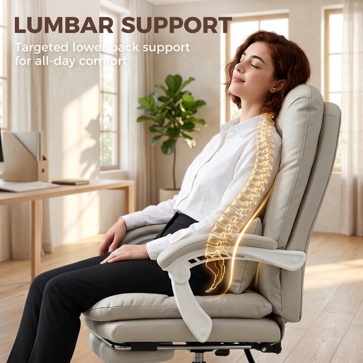 Ergonomic Executive Office Chair, Reclining Desk Chair with Lumbar Sup