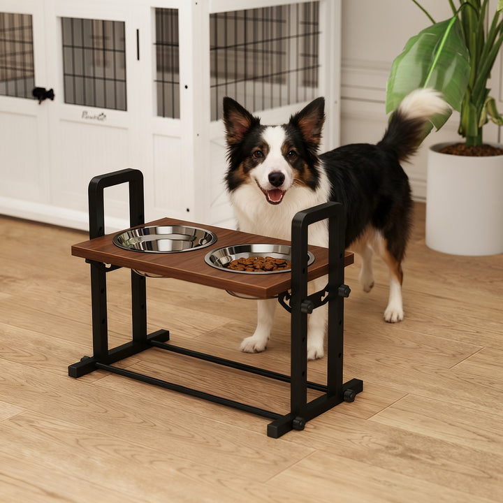 Raised Dog Bowls with Stand, 4 Heights Adjustable Pet Feeder with 3 Adjustable Angles for Small, Medium &amp; Large Breeds