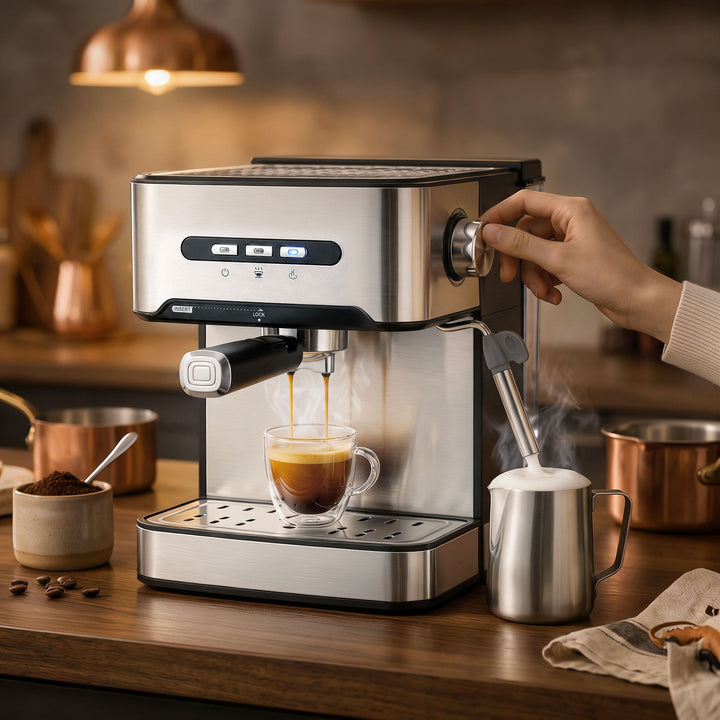 Espresso Machine, 20-Bar Semi Automatic Cappuccino Coffee Maker with F