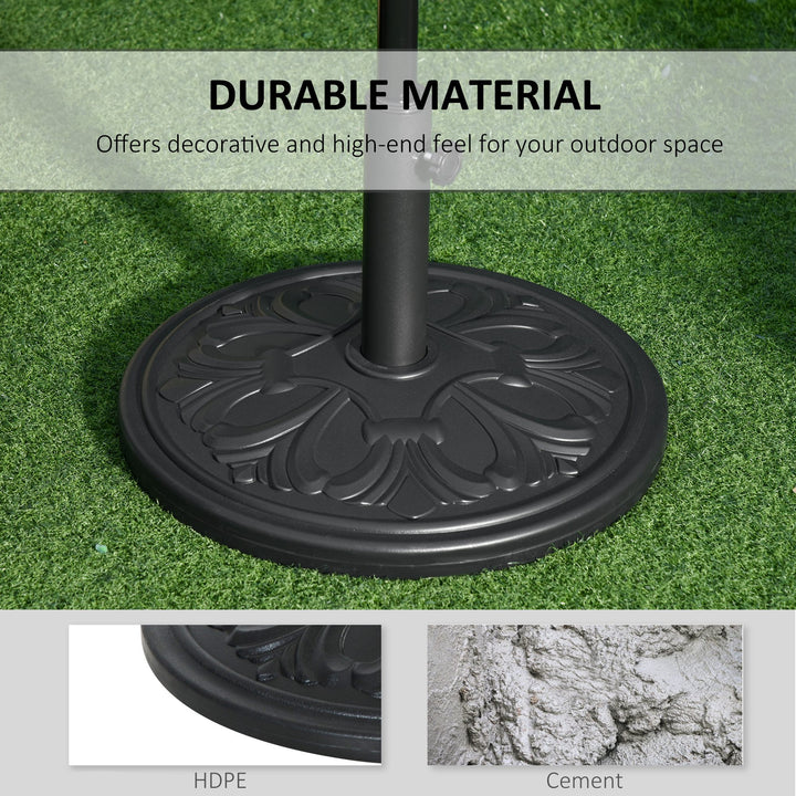 13kg Round Parasol Base Sun Umbrella Weight Stand Holder Patio Outdoor Garden, Black