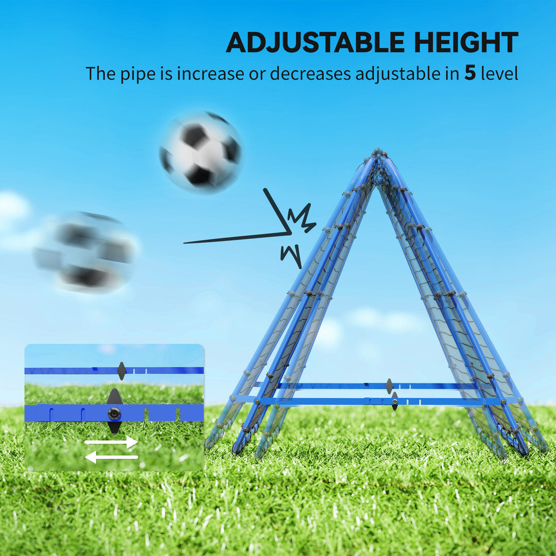 MCL Double Sided Football Rebounder Net, Football Rebound Goal with Five Adjustable Angles, Blue