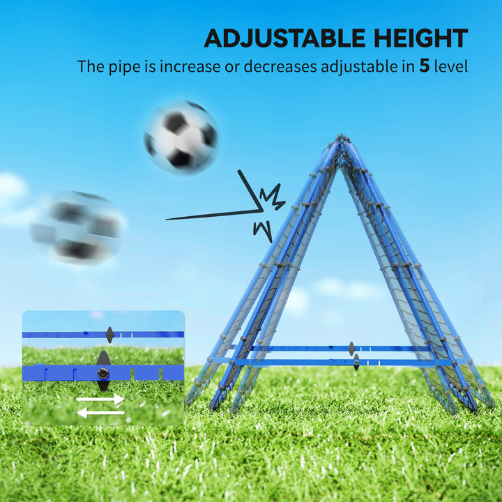 MCL Double Sided Football Rebounder Net, Football Rebound Goal with Five Adjustable Angles, Blue