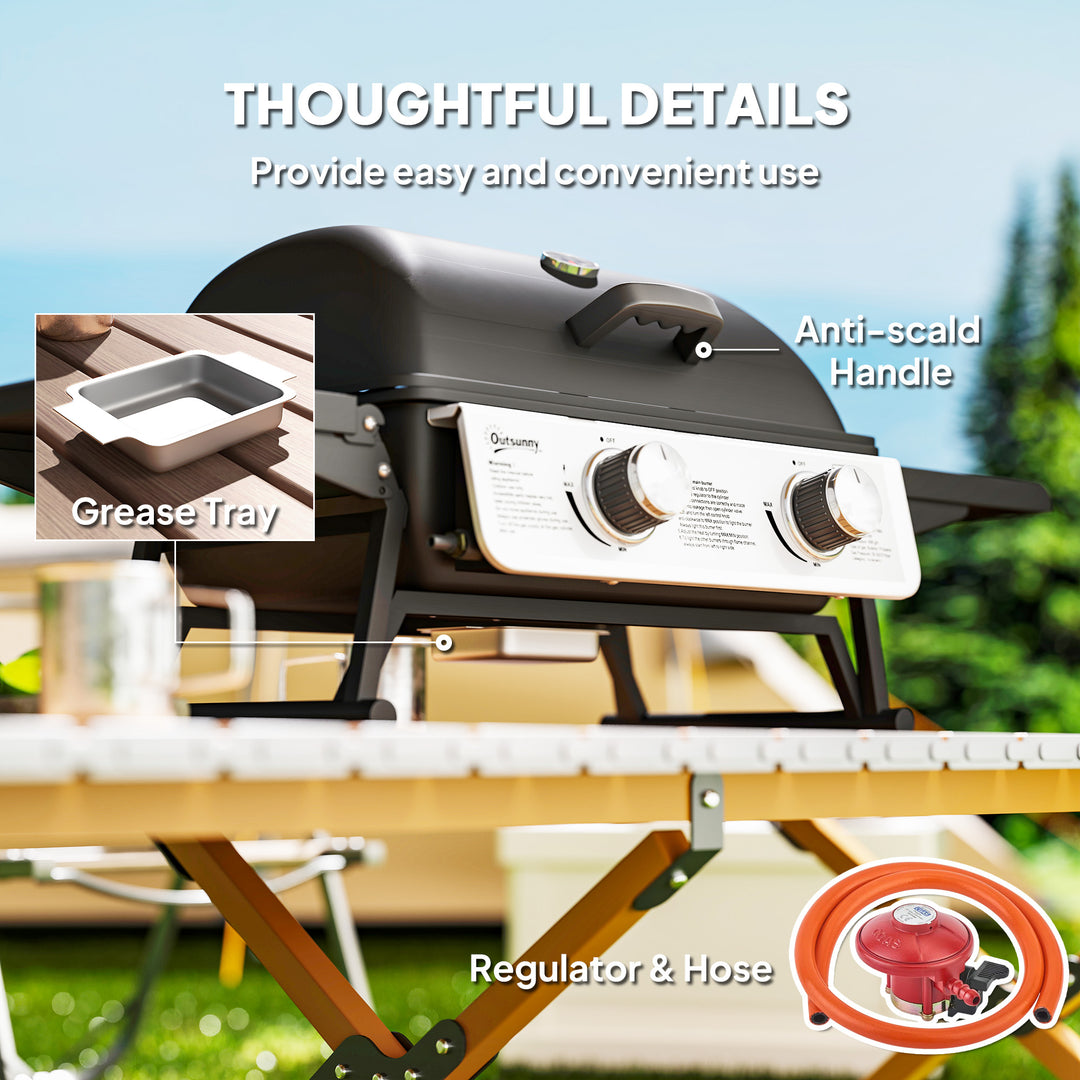 Two-Burner Compact Gas Grill - Black